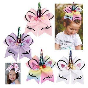 Firm Price! Brand New in a Package 4-Pack 7" Unicorn Bow Hair Ties
